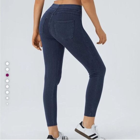 SOLD Flex High Waisted Knit Denim Blue Legging 1X NEW - Picture 4 of 10